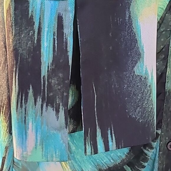 Future Collective Sheer Buttondown Blouse, Ruching Down the Center, Size Medium - Picture 7 of 10